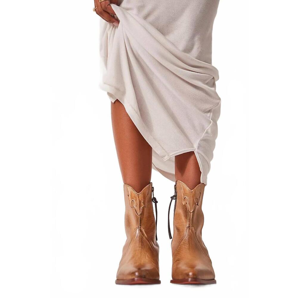 NEW FREE PEOPLE women's new frontier western boot in distressed tan - Picture 8 of 8
